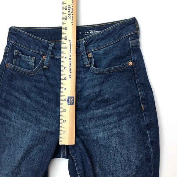 Old Navy Women's Jeans O.G. Straight Leg High Rise Button Fly Distressed size 0 - Picture 6 of 8